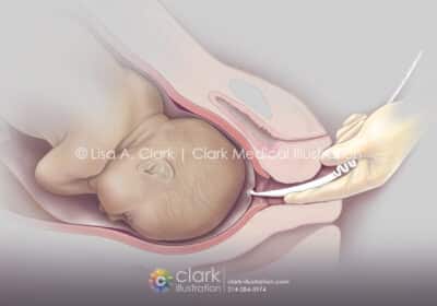 Amniotic Membrane Perforator Illustration - Clark Medical Illustration Amniotic Membrane Perforator Illustration